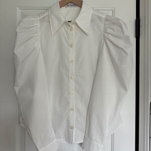 En Saison - White Puff Sleeve Shirt - S